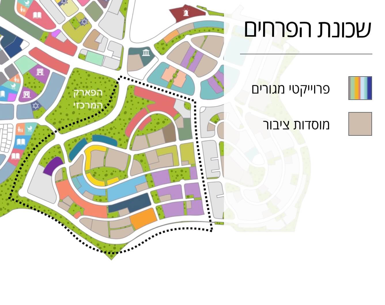 מפת שכונת הפרחים בחריש