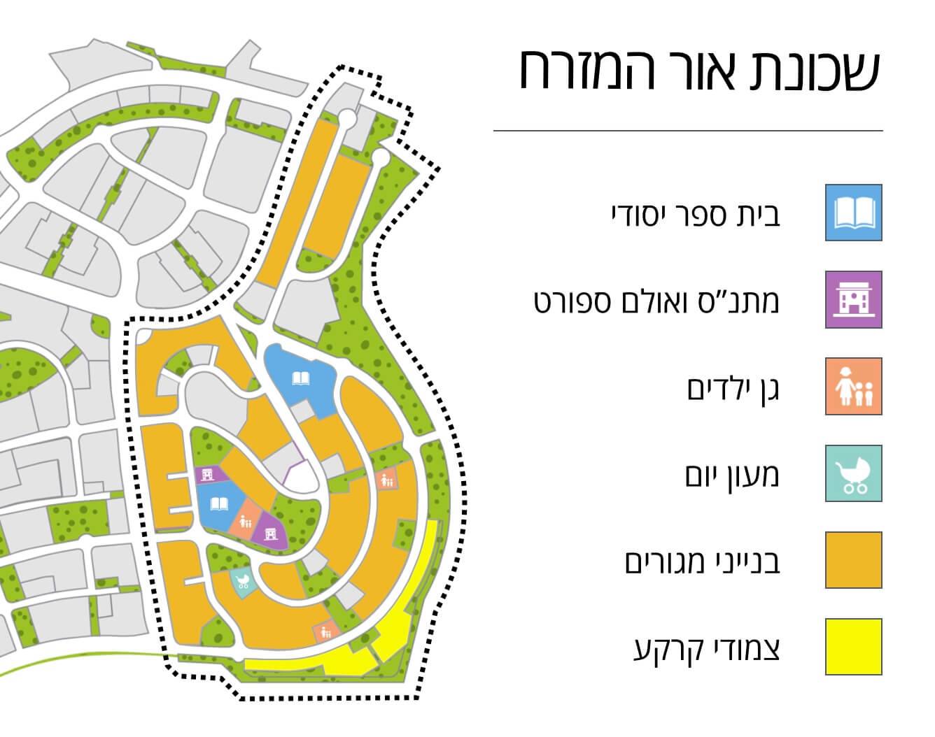 מפת שכונת אור המזרח בחריש
