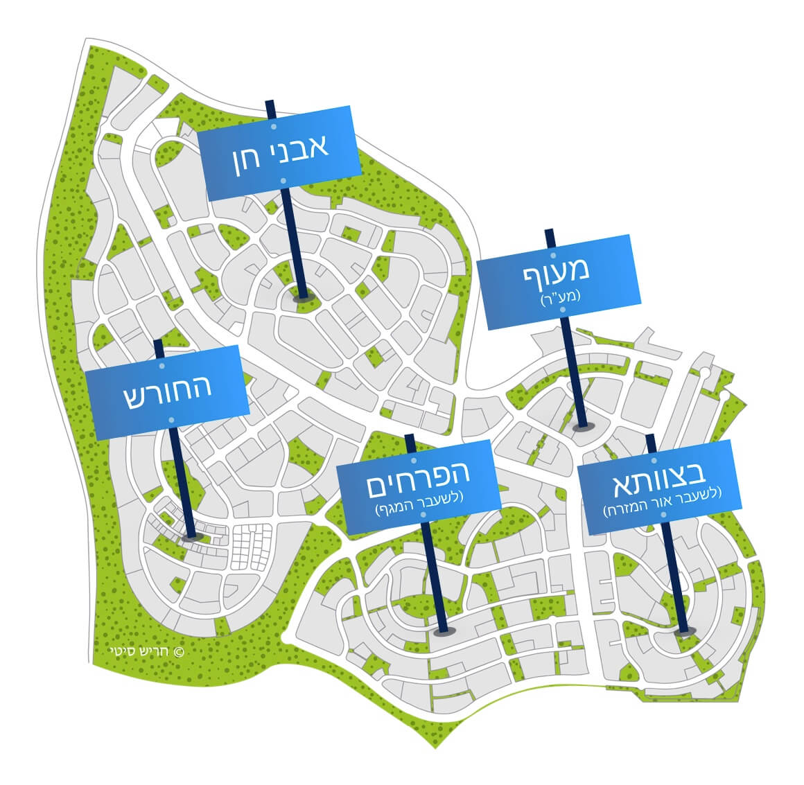 מפת שכונות חריש