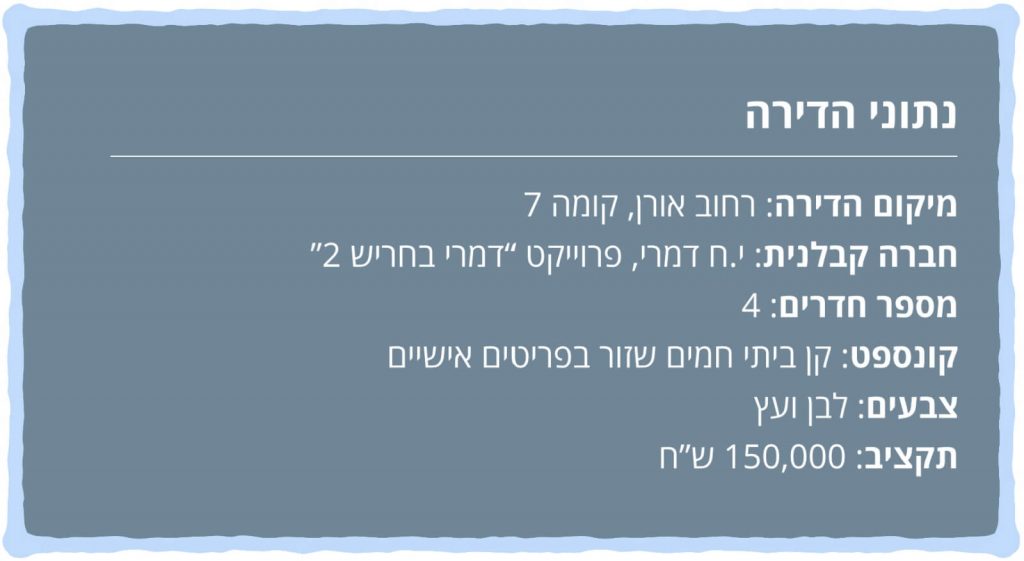 בתים מבפנים חריש | נתוני הדירה של משפחת פרסי