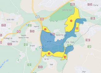 מפת הרחבת שטח השיפוט של חריש לפי המלצות הוועדה הגיאוגרפית