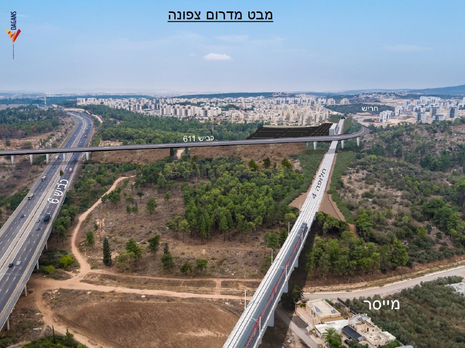 חלופה 4 מבט מדרום לצפון רכבת ישראל נתיבי ישראל