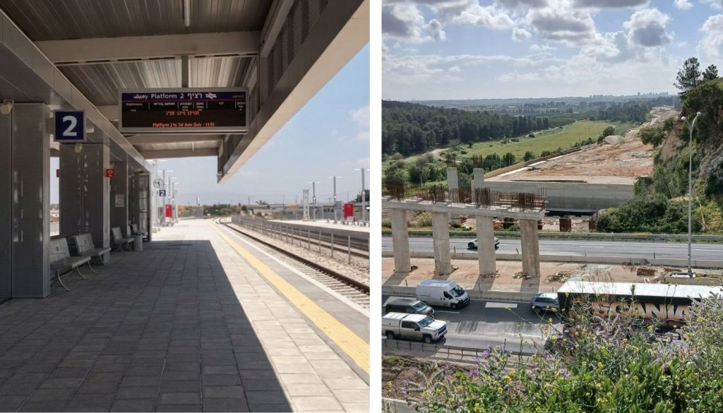מימין: הגשר שנבנה על כביש 6 בכניסה הדרומית לעיר. צילום: מיטל מדמון